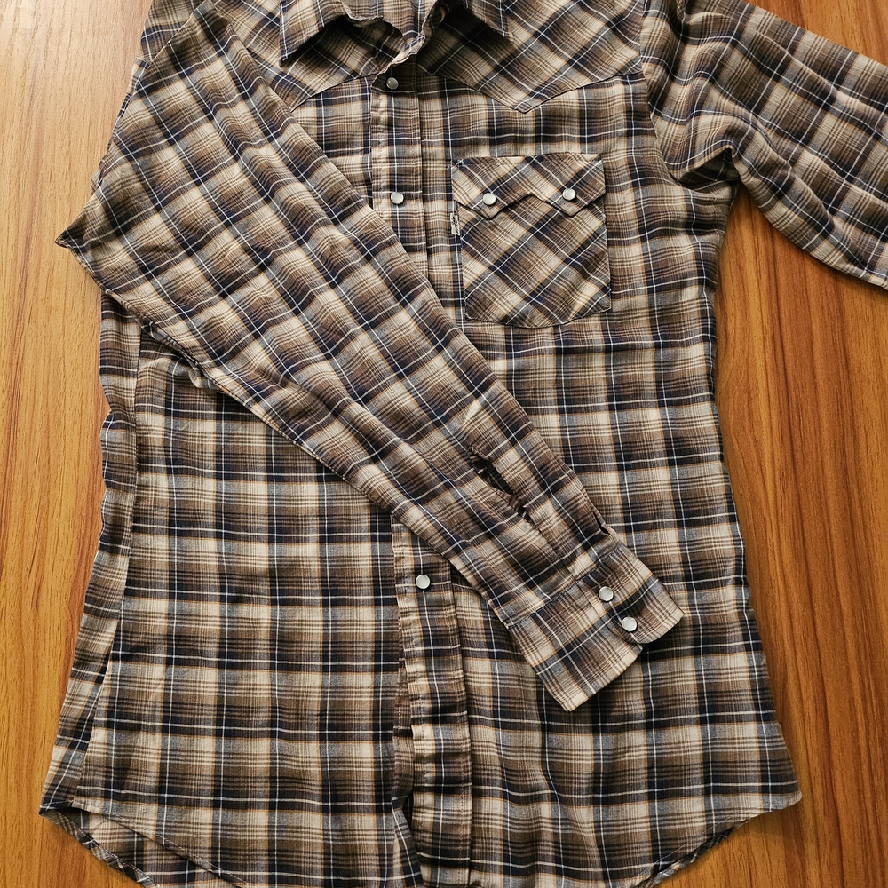 Men's Brown Plaid Shirt